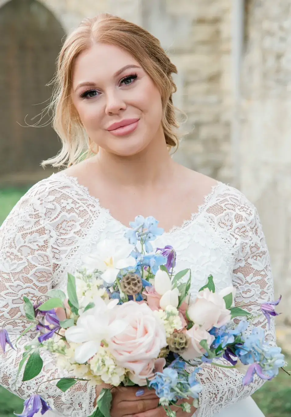 Bridal hair and makeup look created by a Jodie Elleanor School student 15