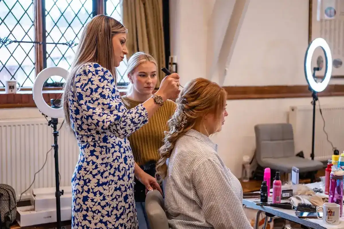 Bridal hair and makeup look created by a Jodie Elleanor School student 19