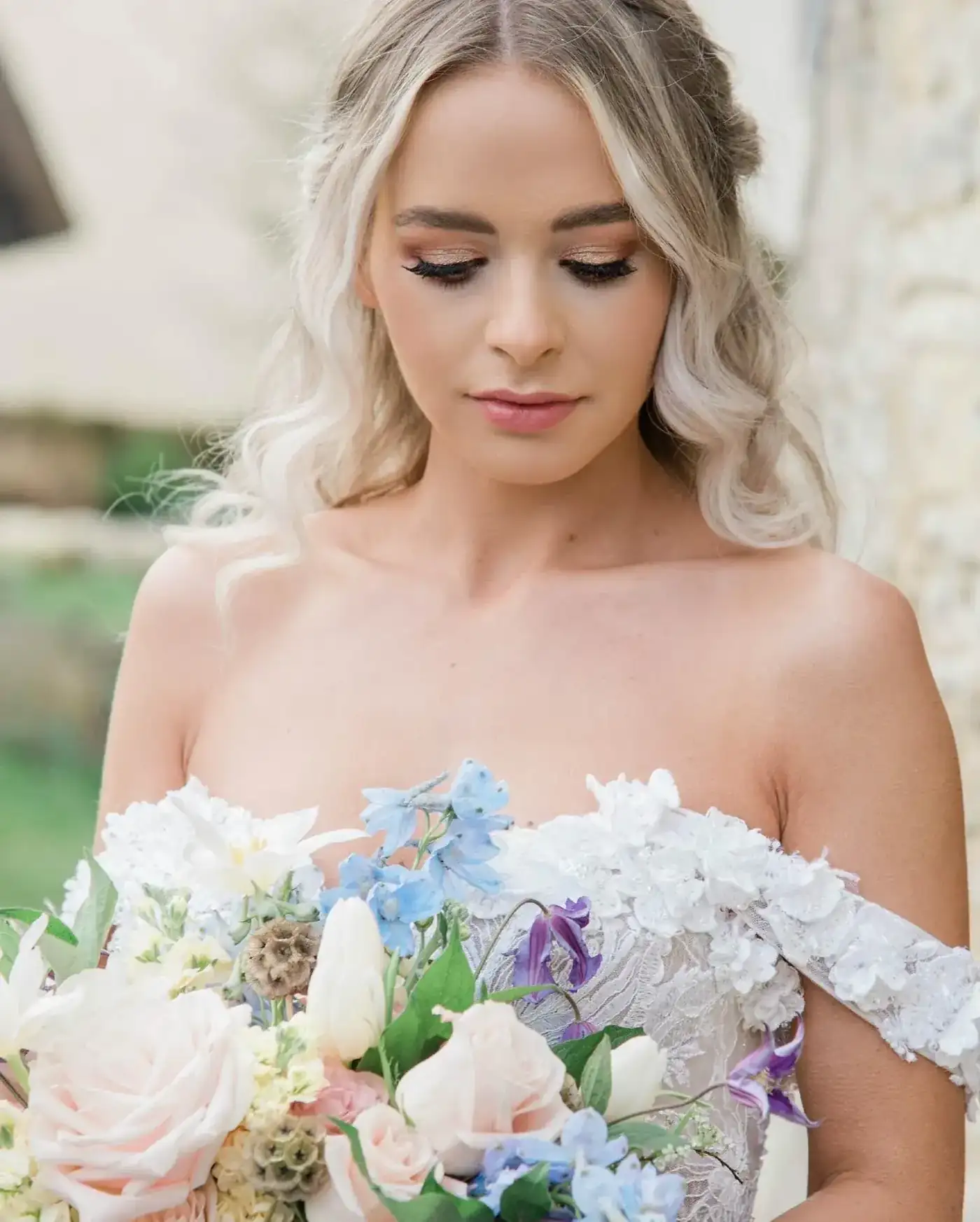 Bridal hair and makeup look created by a Jodie Elleanor School student 6
